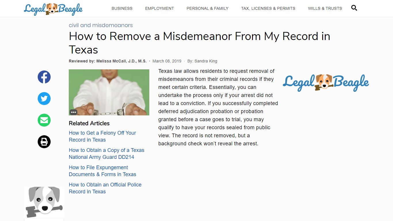 How to Remove a Misdemeanor From My Record in Texas